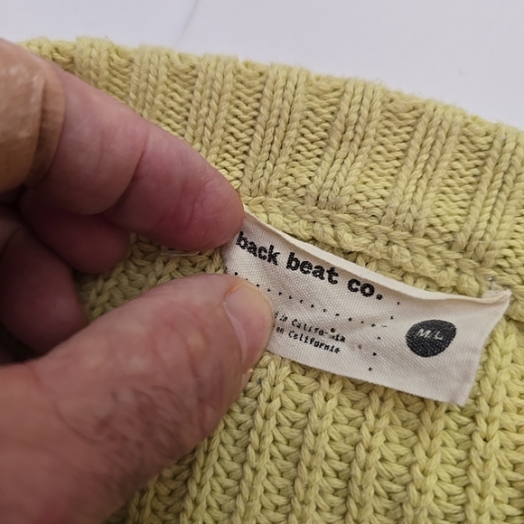 Back Beat Co Green Wave Sweater Size M/L - Picture 3 of 9